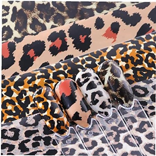 1 rolo leopardo impressão de unha transferência de controle deslizante adesivo animal adesivo de unhas de unhas dicas de decalque de