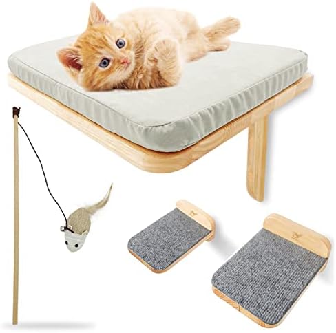 Molly & Nemo Cat Wall Hammock, prateleiras de parede de gato com 2 degraus, poleiro de gato, móveis de parede de gato, cama de gato