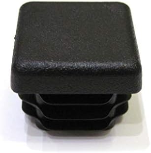 Pacote de 8pcs: tampa de extremidade de plástico preto quadrado de 20 mm, plugue de acabamento de móveis
