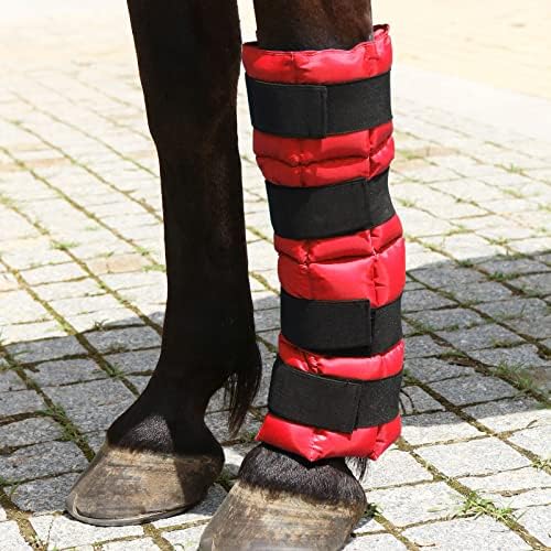 Harrison Howard Ice Boot para Horse Cool Gel Pack Pack Wrap para tratar a perna cheia, joelho, lesões no jarrete terapia de resfriamento de gelo reutilizável, tamanho universal
