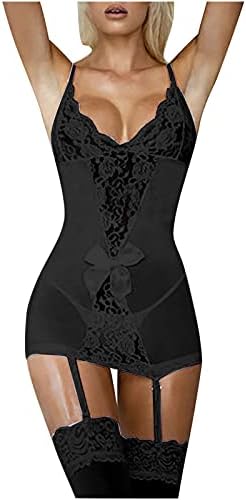 Lingerie sexy para mulheres renda Teddy Deep V Babydoll Chemise Open Back Bodysuit Strap Nightwear vestido de dormir