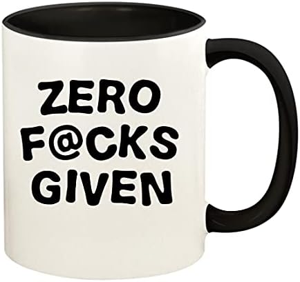 Presentes de Knick Knack Zero Foda Dado - 11 onças de cor cerâmica e copo de caneca de café interno, preto