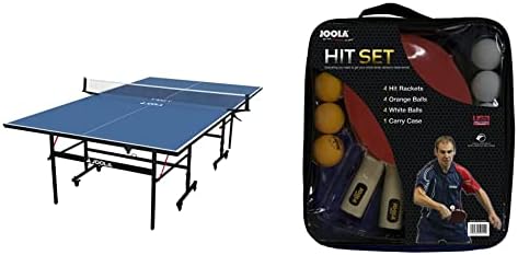 Joola Inside - Tabela profissional de tênis de mesa interna MDF com rede de pingue -pongue de pingue -pingue e conjunto de postos -