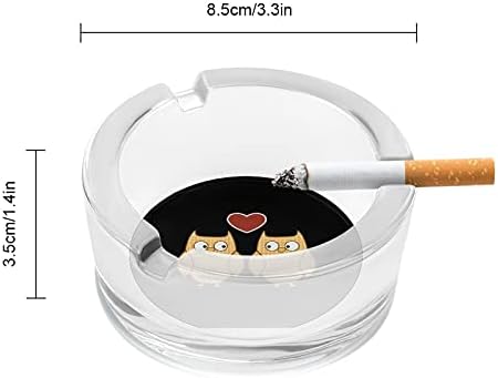 Eu te amo cigarros corujas fumantes de vidro cinzas bandeja de cinzas para o escritório em casa decoração de mesa de mesa