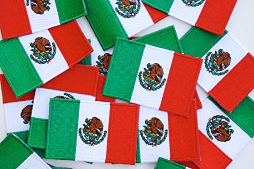 Pó gráfico 3 peças bandeira mexico bordou ferro bordado em adesivo apliques mexicano flegth figurin uniforme jeans jeans jeans