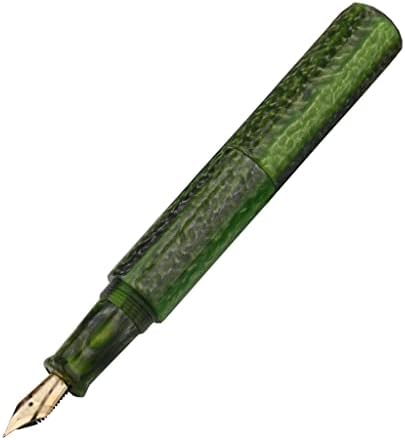 Genigw Mini Resina Verde Fountain Pen EF/F NIB 0,5mm Palm Palm Short Travel Pen Writing Office Set