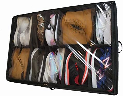 Benizza sob a cama Organizador de armazenamento de calçados e roupas - Divisores personalizáveis ​​e ajustáveis, recipiente