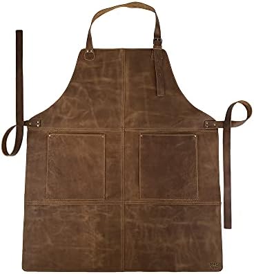 Hide & Drink, avental de couro durável, bolsos da ferramenta de utilidade ajustáveis, açougueiro Carpenter Blacksmith Dergas pesadas,