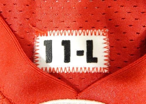 2011 SAN FRANCISCO 49ers Brett Swain 18 Game usou Red Practice Jersey L DP28699 - Jerseys não assinados da NFL usada