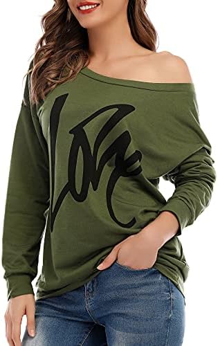 American Trends Womens Sweatshirt Off ombre camisetas de pulôver adoram impressão de manga longa tops casuais desleixados