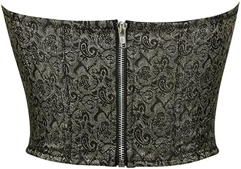 Espartilho wpoumv para mulheres steampunk gótico jacquard lace up bustiers aço desossado na cintura de bosque corpete