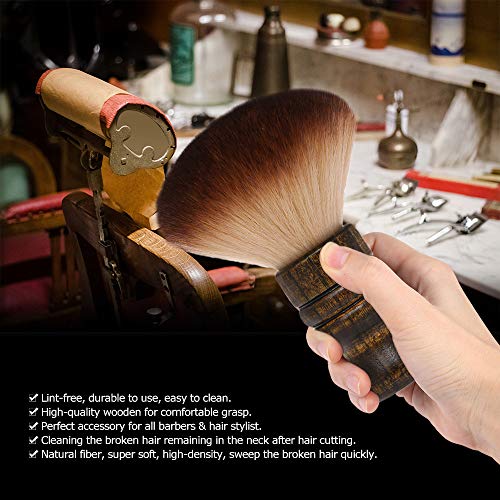 Pincel de espanador grande de pescoço e um barbeiro macio de barbeiro limpeza de cabelo para escova de nylon kits de corte de madeira de madeira