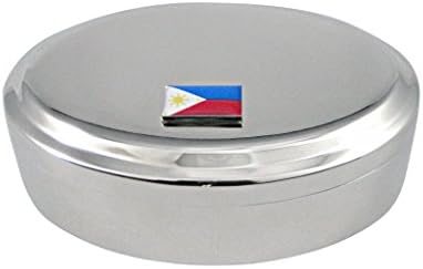 Filipina Bandeira Pingente Oval Tinket Jewelry Box