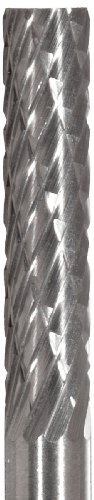 Bassett SA-42 Cylindrical Solid Carbide Bur, acabamento não revestido, corte duplo, extremidade lisa, 1/8 Shank, 3/32 Diâmetro da cabeça, 7/16 Comprimento da cabeça