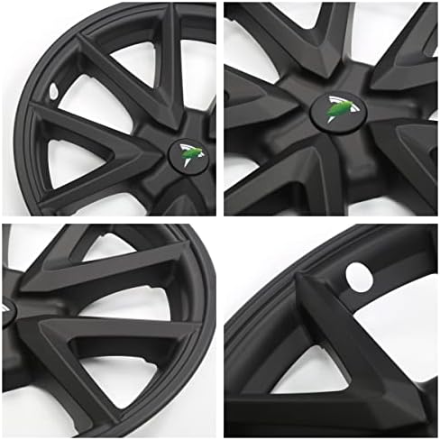 ATAIRSOFT 4 PCS Capcaps de roda da roda Tampa de 18 polegadas para 2017-2023 Tesla Modelo 3 Acessórios Matte Black