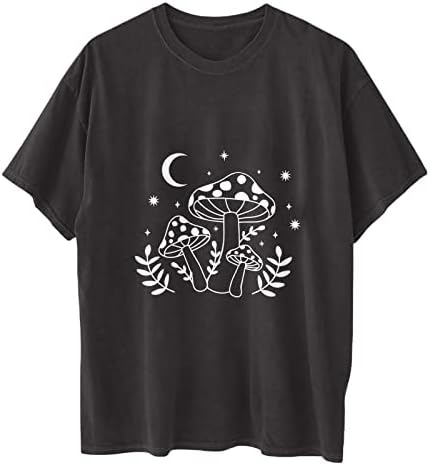 Camas góticas góticas femininas impressão de crânio Vintage camiseta camisetas de tripulante casual tampo de verão
