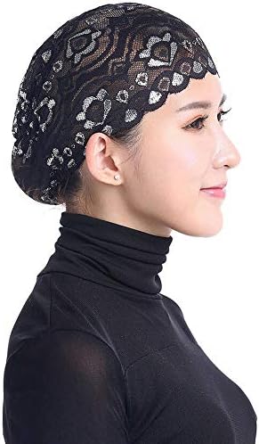 Mulheres Hijab Hat Lace Lace Subscarf Cabeça