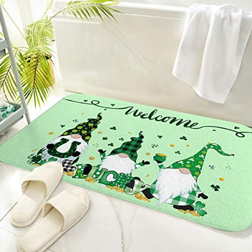 Qici St. Patrick's Day Doormat Decorative Floor Tap tapete de entrada Non Slip Washable Indoor Lucky Welcome Partelat para a decoração de entrada do dia de São Patrício