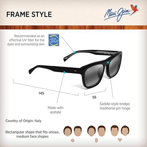 Maui Jim masculina e feminina Sol de retangulares polarizados