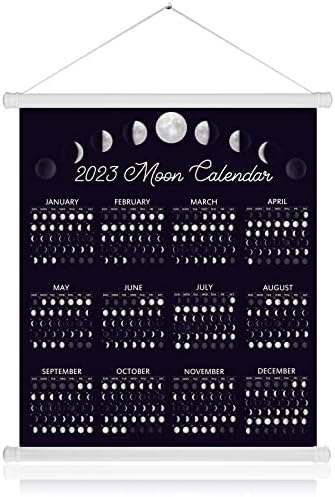 Lua Calendário 2023 Fases da lua calendário Lunar Calendar Lunar Wall Poster Full Moon Tracker Wall Art Lua Presentes para o quarto