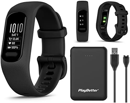 Playbetter Garmin VivoSmart 5 Fitness Tracker Power Power Power Charger portátil 5000mAh - Monitor de freqüência cardíaca do pulso e rastreador de sono - Fácil e fácil de usar faixas de pulso com GPS por telefone