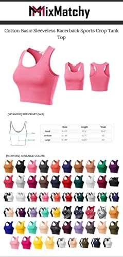 MixMatchy Feminino de algodão feminino Basic Basic Racerback Sports Crop Crop Top