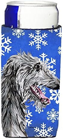 Tesouros de Caroline SC9789MUK Scottish Deerhound Winter Snowflakes Ultra Hugger para latas finas, lata de manga mais