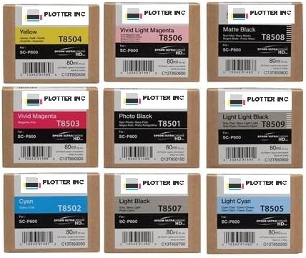 Epson T850 Ultrachrome HD Ink 9-Pack Substituição para impressora a jato de tinta SureColor P800, T8501, T8502, T8503, T8504, T8505, T8506, T8507, T8508, T8509