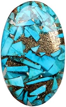 Real-Gems 27.15 Ct. Loue Natural Copper Turquesa Brilhante Oval Cut Gemstone, para joias que produzem pedra energética, embrulho de arame, artesanato de arte