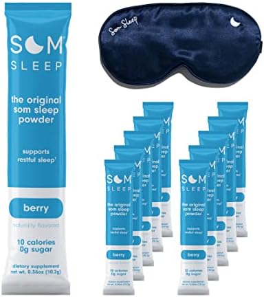 SOM SLUGO, Conjunto de viagens anti -jet lag - máscara de sono e descanso em pó de bebida mistura de berry - 10 -pacote