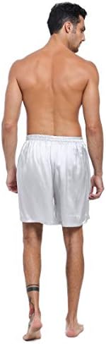 Lepton 19mm Mulberry Silk Shorts para homens, cuecas de seda, roupas de dormir relaxadas, bolsos dianteiros, cintura elástica