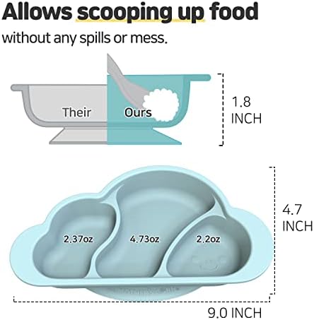 Placa de sucção de milho da mãe para bebê | Dividido de alimento tigelas e pratos de alimentação de silicone para crianças, bebês