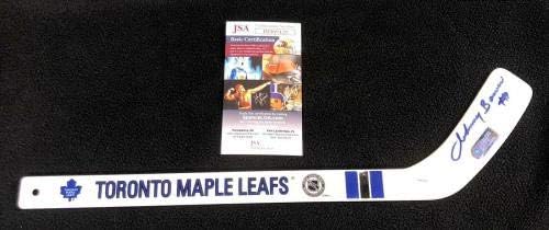 Johnny Bower assinou o Toronto Maple Leafs Mini Stick JSA COA - Autographed NHL Sticks