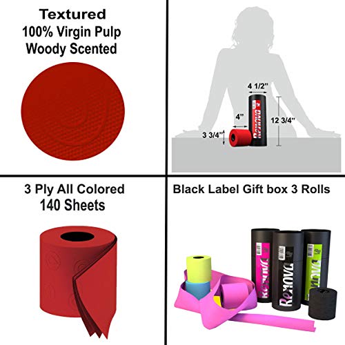Caixa de presente de papel de papel higiênico com aroma renova com perfume 3 rolos de 3 camadas de banho vermelho, RB200066409