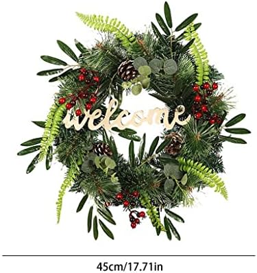 Tfiiexfl Flows Wreaths Porta Grinalh para Decoração de casa Decoração com luzes para a porta da frente ao ar livre