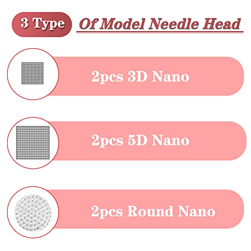 Caneta de derma sem fio elétrica de caneta nano microneedling com agulhas de slot de 6pcs Bayonet （2x 3d, 2x 5d, 2x nano) cartuchos de substituição, dermapen microneedle