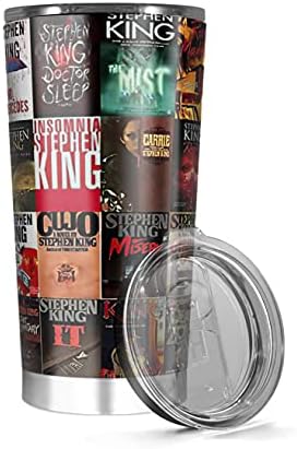 Tumbler isolado Aço inoxidável 20 onças 30 oz Stephen Tea King Livro Iced Cover Hot Cover Collage Coffee Cup Cup Fac. Para viajar