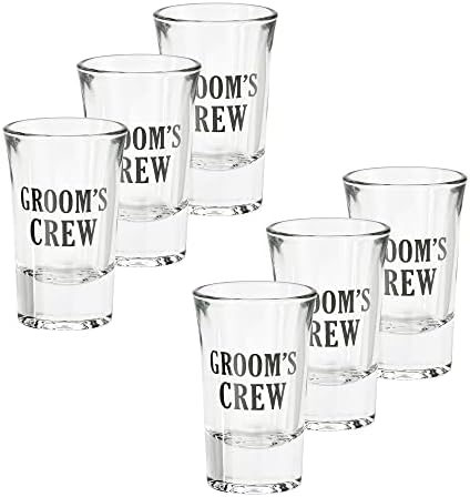 Lillian Rose Set of 6 Groom's Crew's Wedding Party Shot Girs, 1,5 onças, preto