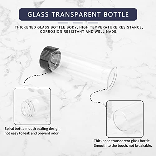 Kesell 12 pacote de 3 polegadas, 30 ml, garrafas de vidro transparente de armazenamento de armazenamento amostra
