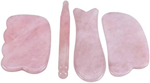 Kenid Guasha Board Jade Face Massager Crystal Energy Pink Stone 1pcs