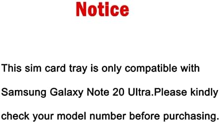 Perzework Dual SIM Cartão de cartão de cartão Substituição do slot para Samsung Galaxy Note 20 Anel de borracha impermeável
