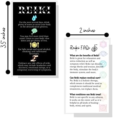 Cartões de clientes posteriores e perguntas frequentes do Reiki | 50 pacote | Cartões de visita de 2 x 3,5 ”para os profissionais