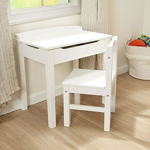 Melissa e Doug Wooden Lift -top Desk & Cader - White