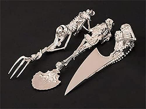 Calhas esqueléticas de Halloween, talheres de metal aço inoxidável gótico, Facões de Skeleton Forks, para decoração