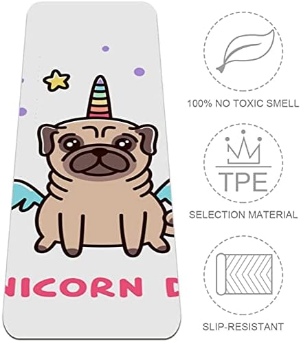 Yoga Mat Unicorn Dog Eco Friendly Non Slip Fitness Exerche Tapete para Pilates e exercícios de piso