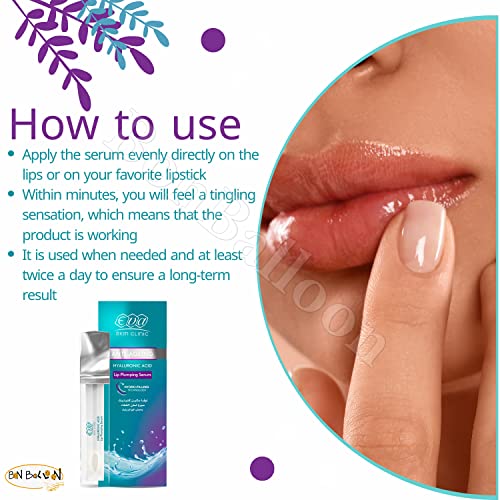 Eva Skin Clinic Hyaluronic Lip Lip Sorum ajuda a remodelar e levantar os contornos nos lábios e ajuda no relaxamento