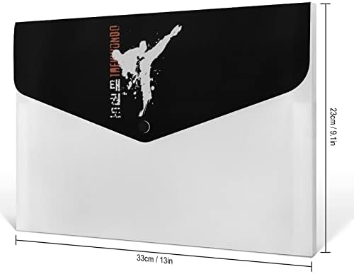Taekwondo 6-Pocket File Pasta Plástico Importan Document Paper Organizer Rótulos Pastas de Acordeão com Fechamento de Snap
