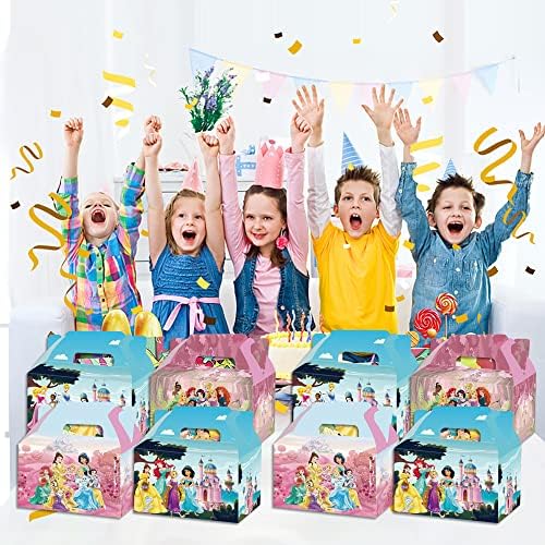 MSJEHQI 16 PCS PRINCESS Party Gift Boxes, Favors Boxes Party Bag para crianças, suprimentos de festa com tema favorecem