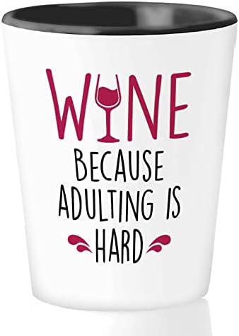 Bubble abraços de vinho engraçado Glass de vidro 1,5 onças - Vinho é - Concera de bebida de ocupação para adultos Sarcasmo