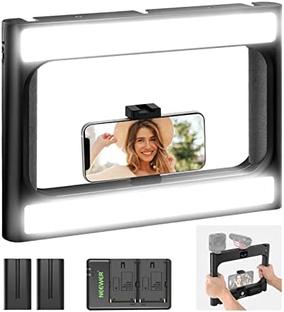 NEEWER Smartphone Video PLAC com estabilizador de telefone leve e portátil com anel selfie anel de anel de selfie Dimmível 3200K